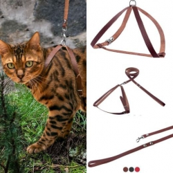 Набор шлейка Лодочка с кожаным поводоком не строченным Красный Набор шлейка Лодочка с кожаным поводоком не строченным Красный