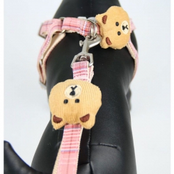 Шлея с поводком Мишка 1,5х120 см с рисунком Бежевый Шлея с поводком Мишка 1,5х120 см с рисунком Бежевый