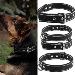 Ошейник для собак, двойной капроновый, черный 44-59 см Ошейник для собак, двойной капроновый, черный 44-59 см