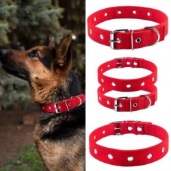 Ошейник Эконом брезент двойной безразмерный КРАСНЫЙ 34-69 см Ошейник Эконом брезент двойной безразмерный КРАСНЫЙ 34-69 см