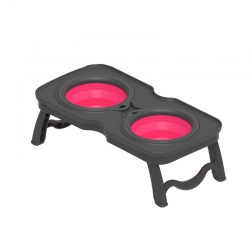 Стойка с силиконовыми мисками для собак 700мл Стойка с силиконовыми мисками для собак 700мл