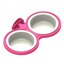 Миска пластиковая на креплении двойная 200мл SY - A035 Миска пластиковая на креплении двойная 200мл SY - A035