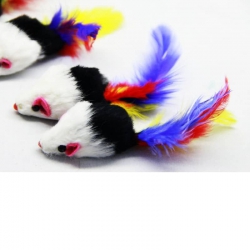 Мышь игрушка для кошек натуральная с погремушкой и пером 5 см 5шт SH03NT685 Цветная Мышь игрушка для кошек натуральная с погремушкой и пером 5 см 5шт SH03NT685 Цветная
