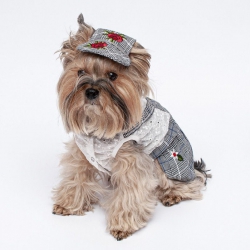 Шанель Платье с кепкой для собак штапель M M Шанель Платье с кепкой для собак штапель M M