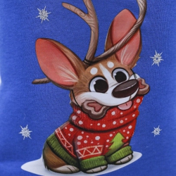 Олень свитшот для собак мальчиков трикотаж на флисе Синий XS Олень свитшот для собак мальчиков трикотаж на флисе Синий XS