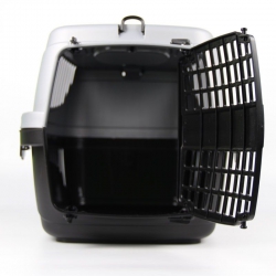 Переноска для животных 1 пластиковая 49х33х40 см Черно-серая Переноска для животных 1 пластиковая 49х33х40 см Черно-серая