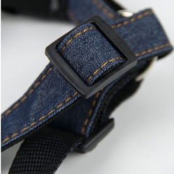 Шлея с поводком комплект для собак 2,5х16-26120 см лента джинсовая Шлея с поводком комплект для собак 2,5х16-26120 см лента джинсовая